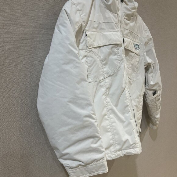 ROXY Puffer Hooded Winter Jacket White Youth Size Medium M Girl - Picture 5 of 16